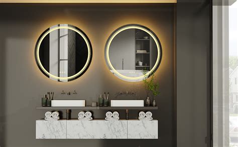 Luvodi Round Illuminated Bathroom Mirror 800mm Dimmable Led Lighted