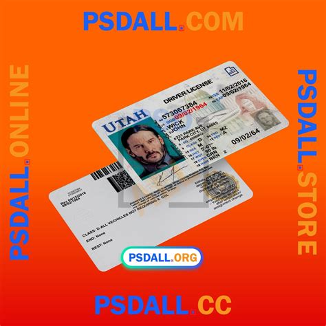 Utah Driver License PSD Template V2 - psdall.org