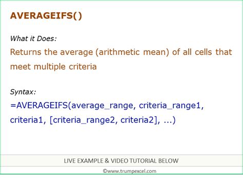 How to Use Excel Averageifs Function (Examples + Video)