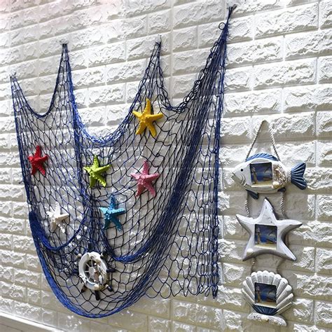 Nautical Seaside Beach Decorative Sea Ocean Theme Fish Net Home Wall