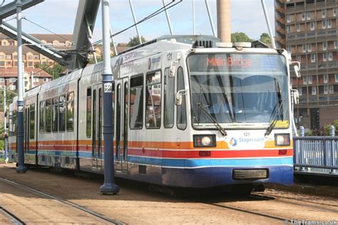 Picture Of Sheffield Supertram Tram At Commercial Street Bridge