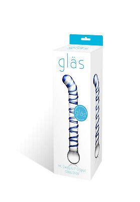 Glas Curved G Spot Prostate 6 5 Dildo Unisex Mr Swirly Textured Clear