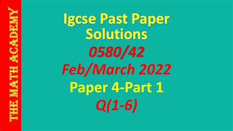 Feb Mar Q Worked Solutions Igcse Maths Paper Fully