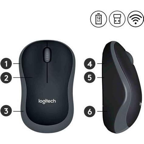 Logitech M185 Draadloze Muis-Grijs – Grandado