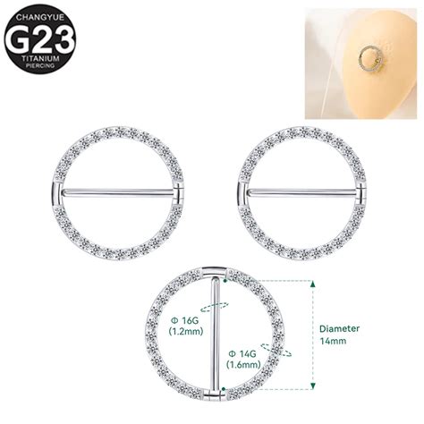 1PC ASTM F136 Titanium Nipple Piercings Zircon Septum Clicker Nipple