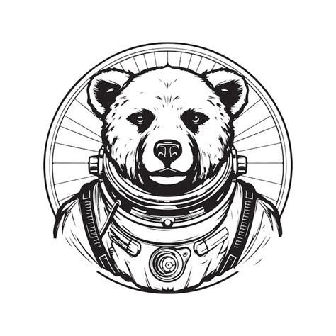 Astronautenb R Vintage Logo Line Art Konzept Schwarz Wei