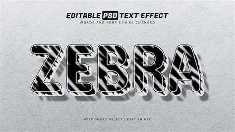 Premium Psd Zebra Text Effect Editable