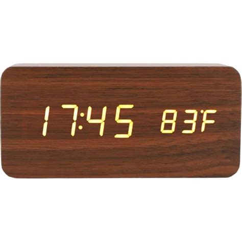 Horloge Num Rique En Bois Led R Veil Lectronique De Bureau