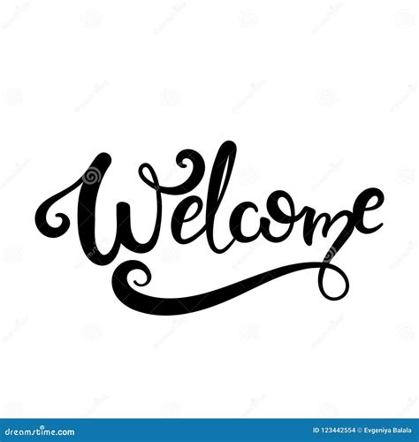 Welcome Typography Poster Vector Vintage Lettering Calligraphy Stock