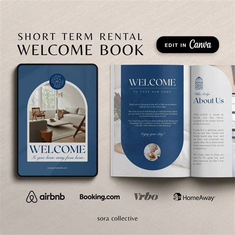 Airbnb Welcome Book Template Editable Airbnb Guest Book House Manual