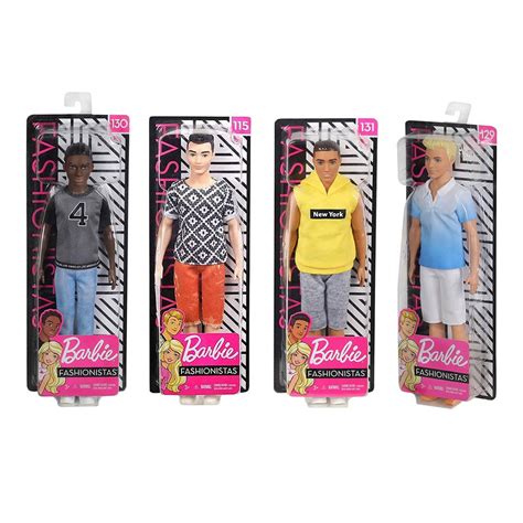 Barbie Ken Fashionistas Bambola Capelli Castani Corti Vitiligine