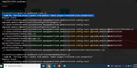 Line Parsing Error Cannot Find Module Babel Plugin Transform Class