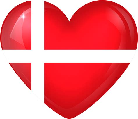 Denmark Large Heart Flag Danish Flag In A Heart Clipart Full Size