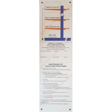 Load Sign Cantilever Racking