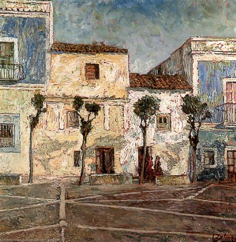 Artwork Replica Houses In The Sun By Ignacio Zuloaga Y Zabaleta