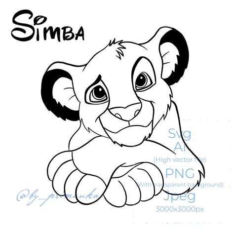 Svg Simba Re Leone Carino Simba Svg A Strati Gratis Etsy Italia