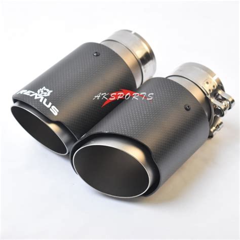 Car Exhaust Tail Pipe Matt Carbon Fiber Sandblasting Stainless Steel