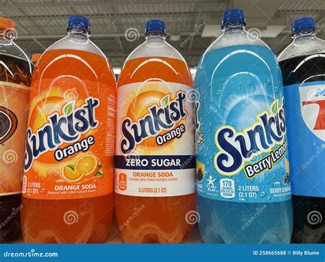 grocery store sunkist variety  liters editorial stock photo image