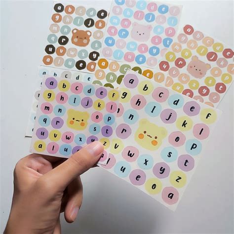 Jual Stiker Huruf Aesthetic Alphabet Sticker Lucu Stiker Keyboard Arab