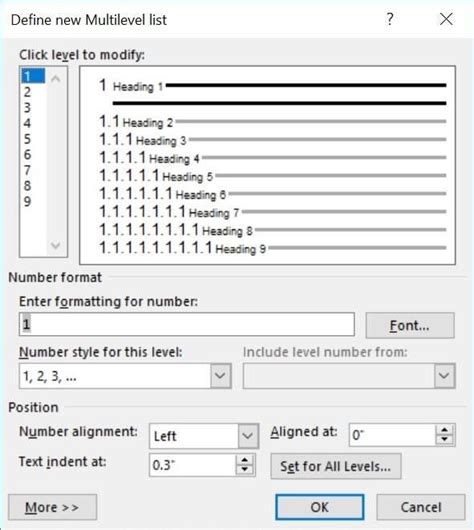 Microsoft Word Numbered Headings Templates Free Word Template