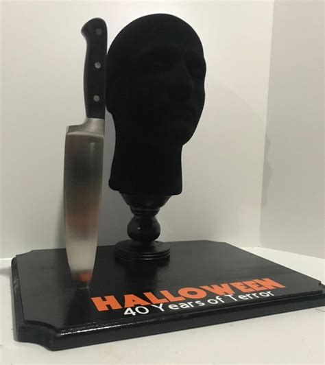 Michael Myers 2018 Mask With Stand And Knife Complete Display Etsy