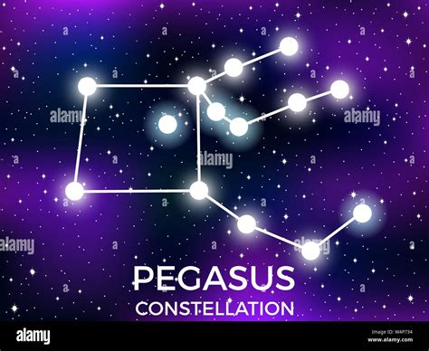 La Constelación De Pegasus Noche Estrellada Cluster De Estrellas Y