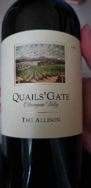 Quails Gate Estate Winery Merlot Allison Ranch Canada British