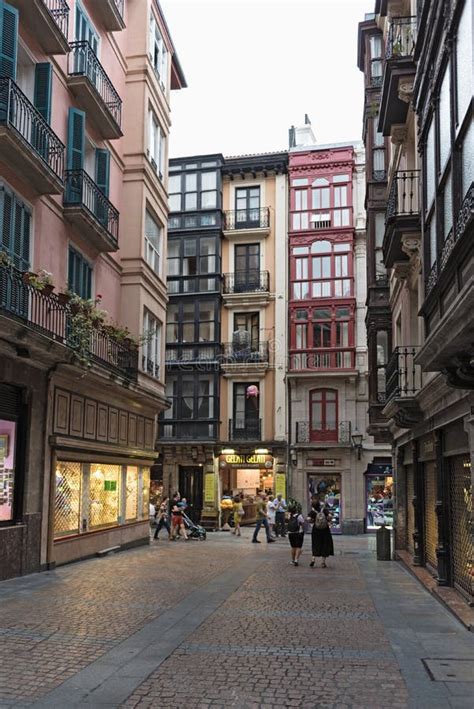 Walkers in the Historic Old Town of Bilbao, Spain Editorial Stock Photo - Image of city, house ...