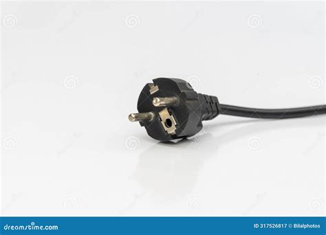 Electric Power Plug for European Socket Isolated on a White Background ...