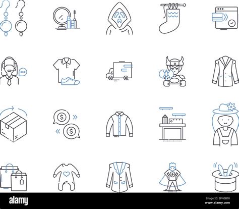 Fashion Factory Outline Icons Collection Fashion Factory Garment