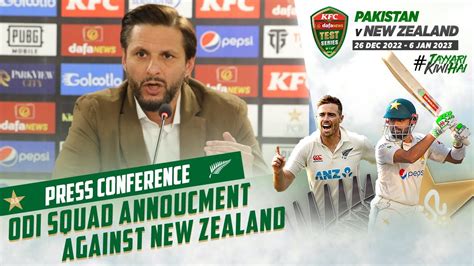 Shahid Afridi Announces Odi Squad For New Zealand Series Press