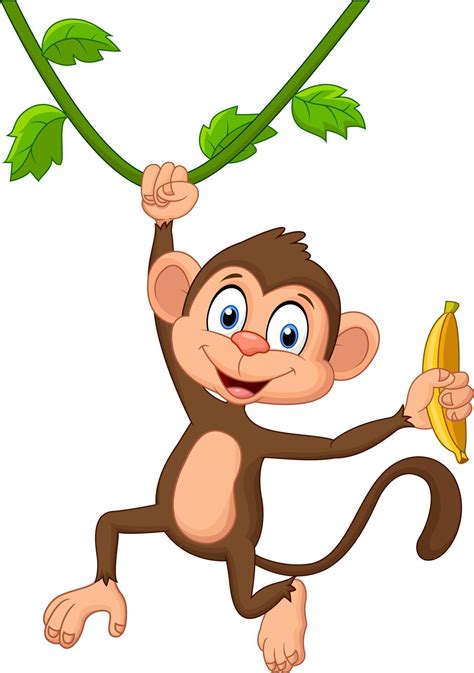 Macaco De Desenho Animado Pendurado 9339706 Vetor No Vecteezy