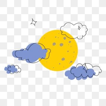 Moon Stars Clouds Vector Hd Images Cartoon Moon Cloud Free