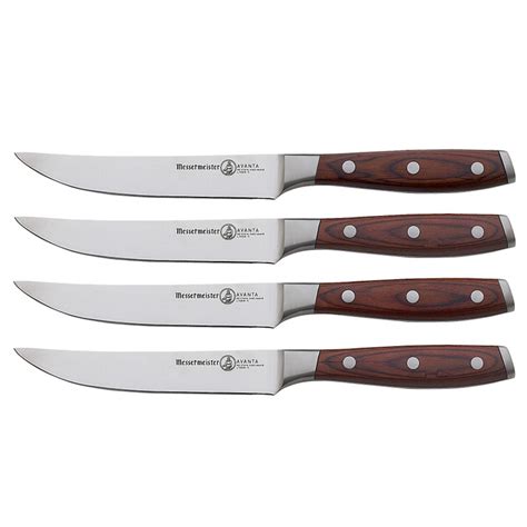 Avanta 4 Piece Pakkawood Fine Edge Steak Knife Set Messermeister