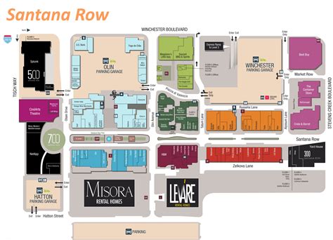 Santana Row Map San Jose Ontheworldmap