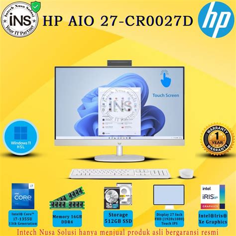 Jual Hp Pc Aio Cr D Touch I U Gb Gb Ssd Win Hsl Ohs