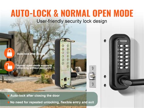 VEVOR Mechanical Keyless Entry Door Lock 14 Digit Keypad Water Proof