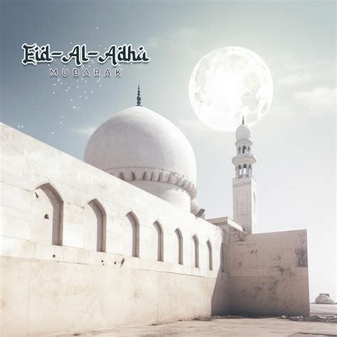 Plantilla De Saludos De Eid Al Adha Mubarak Lujoso Fondo De Isla De