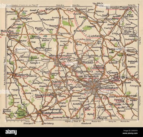 West Midlands road map. Birmingham Kidderminster Wolverhampton. BACON ...