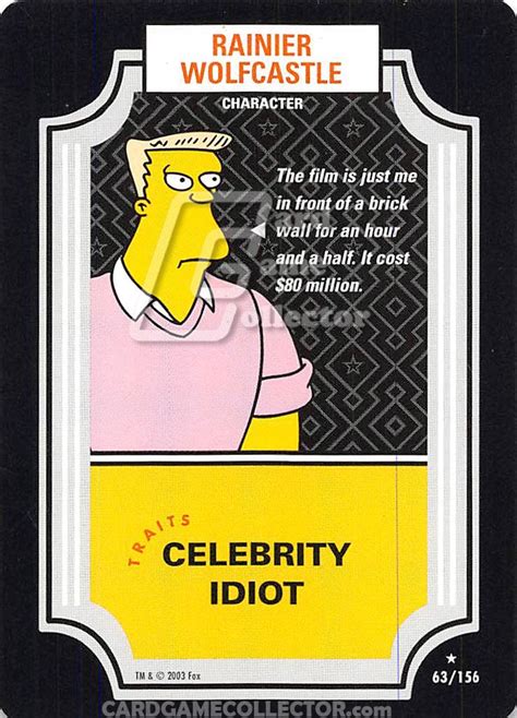 Rainier Wolfcastle The Simpsons Trading Card Game