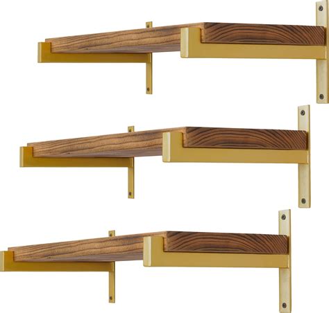 Amazon EZYDECOR Heavy Duty Shelf Brackets Gold Metal Shelf