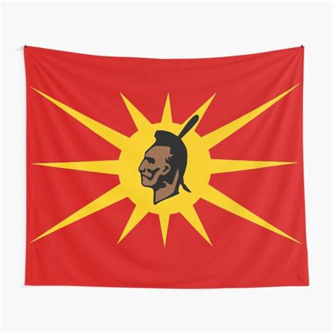 "Mohawk Warrior Flag Iroquois Canada and USA yellow and red background ...