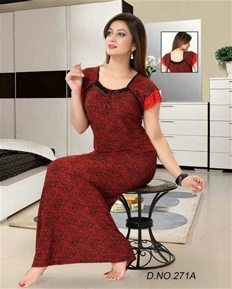 Online Hot Sleep Wear Printed Nighty Women Bed Gown Lounge Bedroom Slip