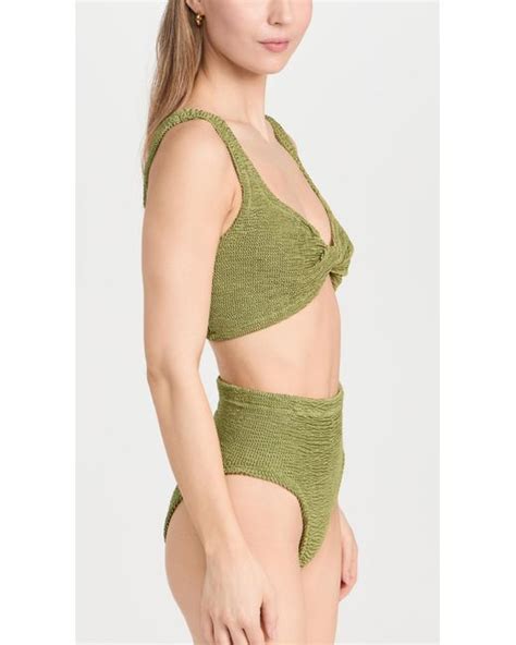 Hunza G Jamie Bikini Set In Green Lyst