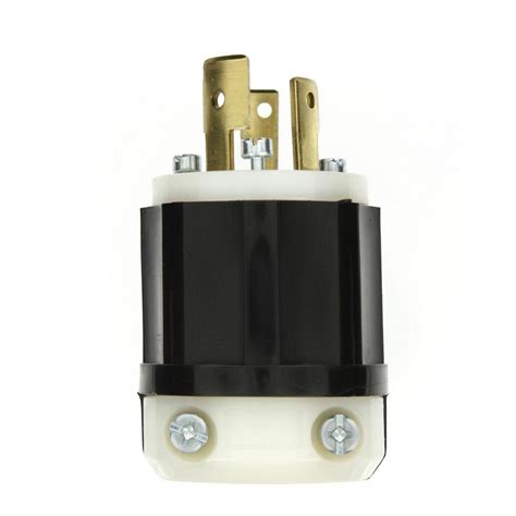 Leviton 30 120 208 Volt 3 Phase Locking Grounding Plug Black White