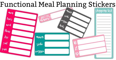 Meal Planning Stickers Free Functional Meal Planner Stickers