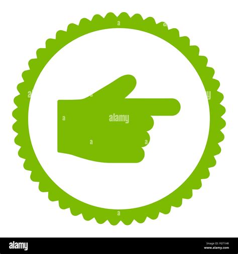 Index Finger Flat Eco Green Color Round Stamp Icon Stock Photo Alamy