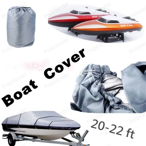 Heavy Duty 210D Speedboat Fishing Boat Cover Accessories V Hull 20 22ft