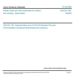 CSN EN 1361 Rubber Hoses And Hose Assemblies For Aviation Fuel