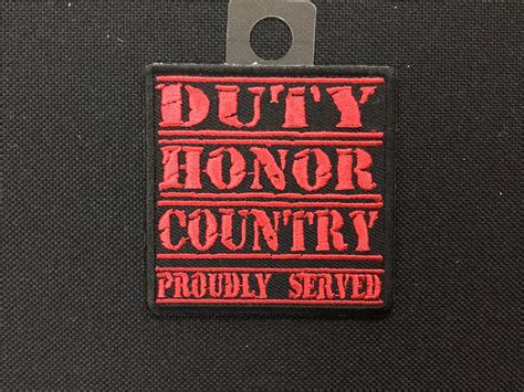 DUTY HONOR COUNTRY PROUDLY SERVED - Arizona Biker Leathers LLC